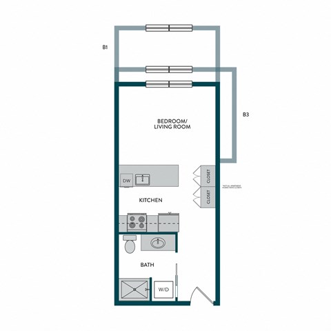 Aspire11 Apartments in Tacoma, Washington Studio G Floor Plan